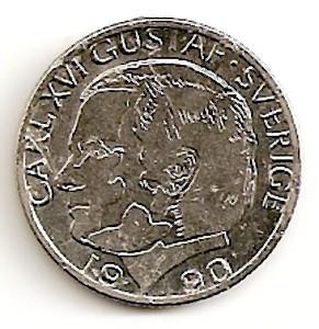 Švedija. 1 krona ( 2000 ) VF